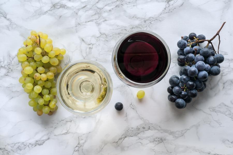 Wine on marble table
